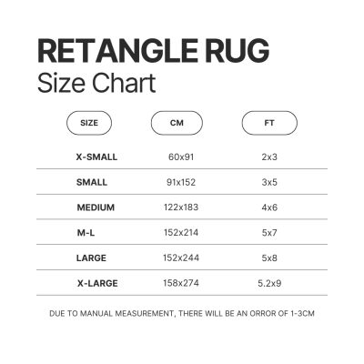 Retangle Rug Size Chart - Kaiju No. 8 Merch