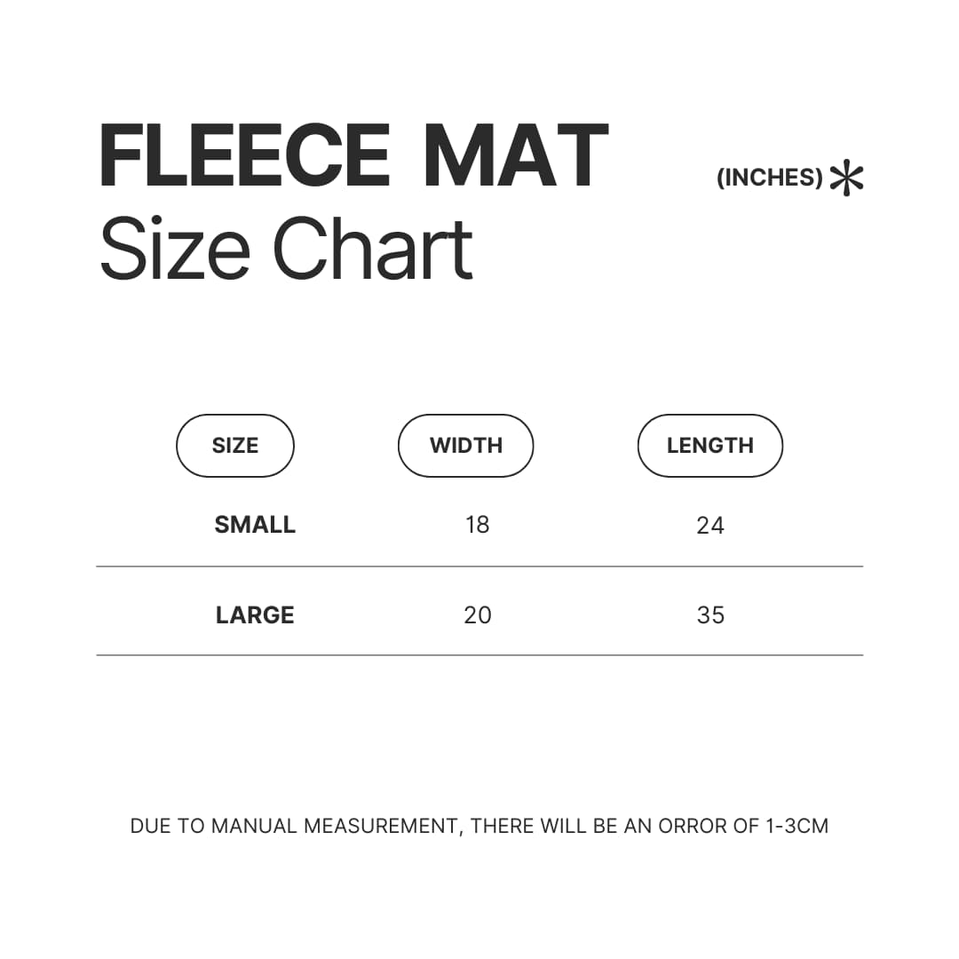 Fleece Mat Size Chart - Kaiju No. 8 Merch